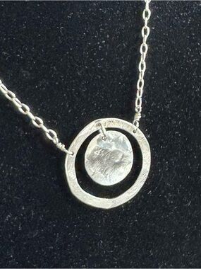 Textured Double Circle Sterling Necklace by Jennywear